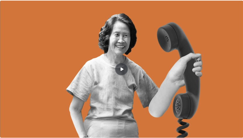 Image of woman holding phone